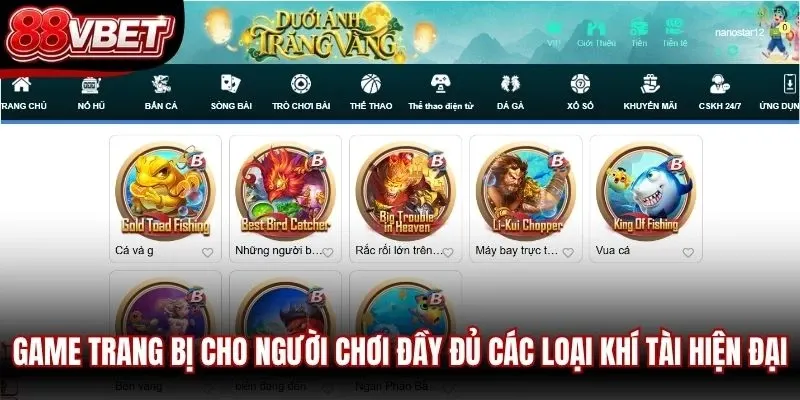 Game trang bị cho người chơi đầy đủ các loại khí tài hiện đại