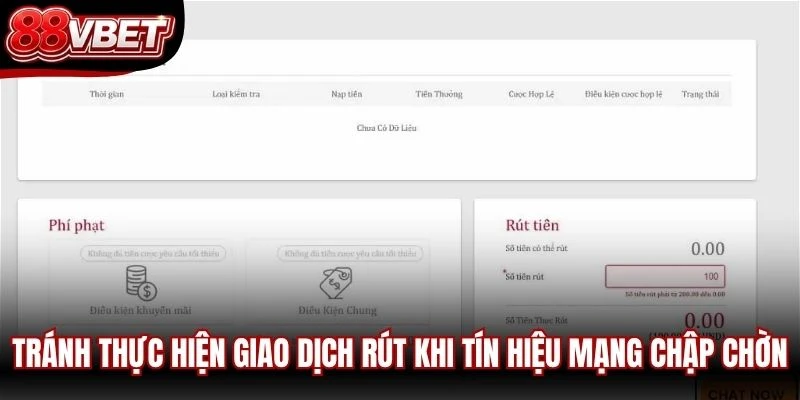 Tránh thực hiện giao dịch rút khi tín hiệu mạng chập chờn