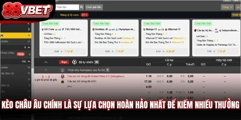 Kèo Châu Âu chính là sự lựa chọn hoàn hảo nhất để kiếm nhiều thưởng